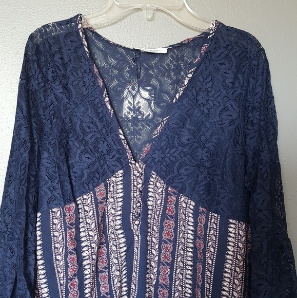 🖤Lace Sleeve Dress🖤 Navy Blue - Picture 3 of 3